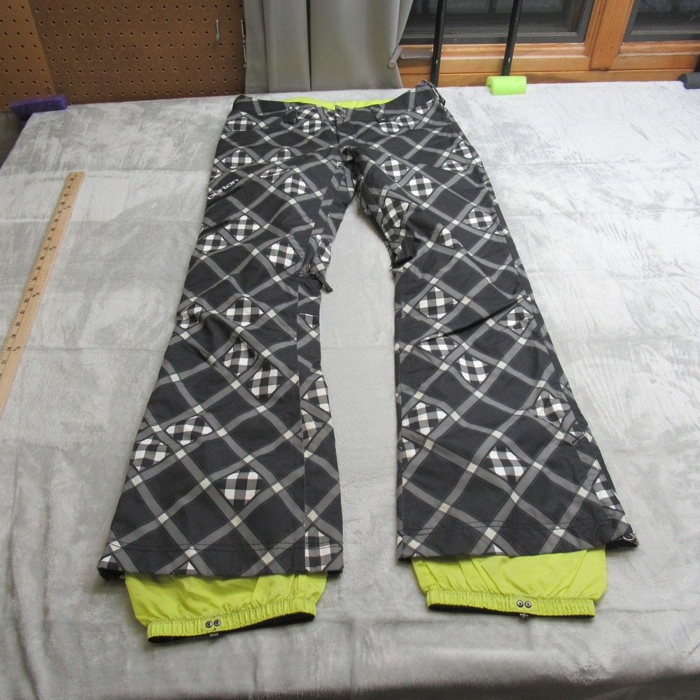 Burton Snow Pants Youth Medium Black Plaid Waterproof Winter Ski Snowboard 32x32